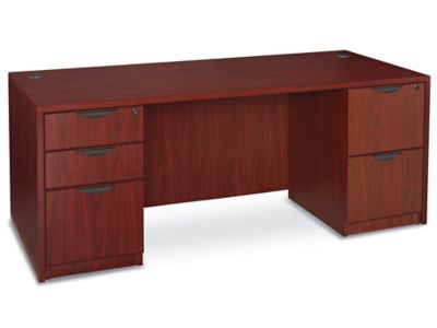 Classic Office Desk 72 x 36", Mahogany H6853 Uline