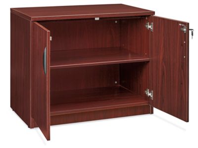 Classic Storage Cabinet - 2-Shelf, Mahogany H-6859MAH - Uline