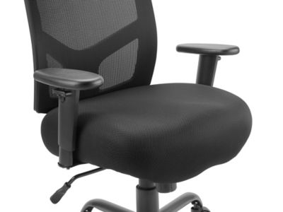 BenchPro Urethane Tall Chair With Footring | Adjustable Height Stool, Single Lever, 450 Lbs Capacity | Black