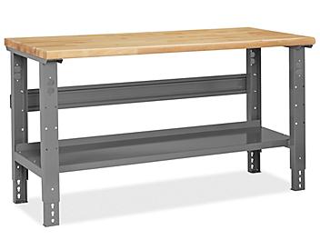 Industrial Packing Table - 60 x 24", Maple Top with Rounded Edge H-6864-MAP