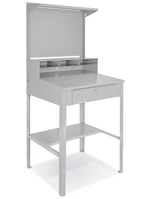 Deluxe Standard Shop Desk with Pegboard Panel H-6865 - Uline