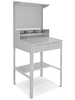 Deluxe Standard Shop Desk with Pegboard Panel H-6865