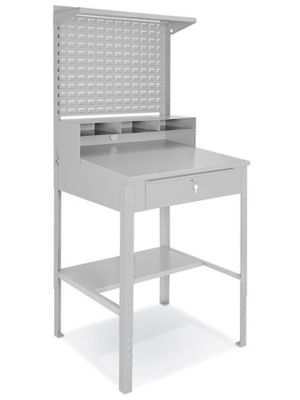 Deluxe Standard Shop Desk with Louvered Panel H-6866 - Uline