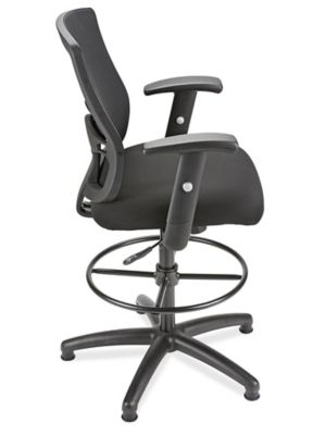 Fabric Office Stool - Black H-7589BL - Uline