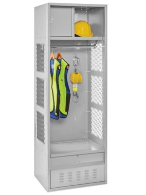Open Gear Locker - 1 Wide, Unassembled, 24" Wide, 18" Deep, Gray