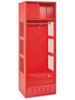 Open Gear Locker - 1 Wide, Unassembled, 24" Wide, 18" Deep, Red H-6893R