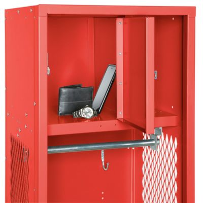 Red Rack™ Mobile Gear Storage Rack Locker, Double Sided, Six 24 Sections  w/Security Opt., Red