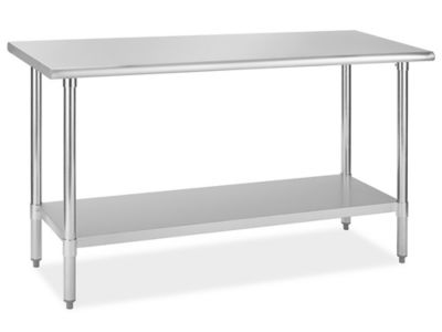 Standard Stainless Steel Worktable with Bottom Shelf - 60 x 24" H-6911