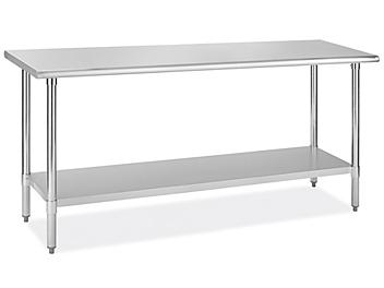 Standard Stainless Steel Worktable with Bottom Shelf - 72 x 24" H-6912