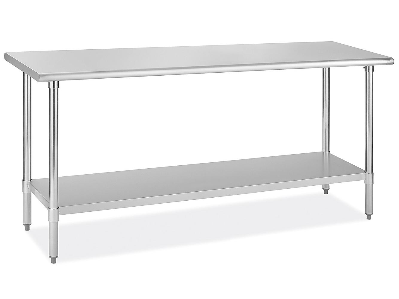 Standard Stainless Steel Worktable with Bottom Shelf - 72 x 24