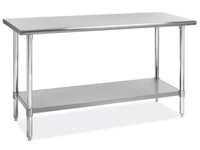 Deluxe Stainless Steel Worktable with Bottom Shelf - 60 x 24" H-6914