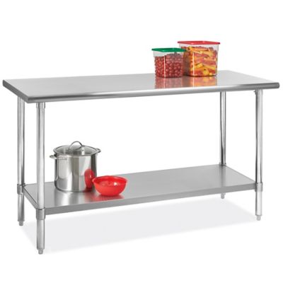 Deluxe Stainless Steel Worktable with Bottom Shelf - 60 x 24