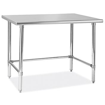 Deluxe Stainless Steel Worktable without Bottom Shelf - 48 x 30" H-6919