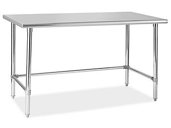 Deluxe Stainless Steel Worktable without Bottom Shelf - 60 x 30" H-6920