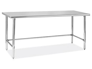 Deluxe Stainless Steel Worktable without Bottom Shelf - 72 x 30" H-6921