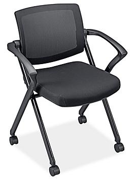 Mesh Nesting Chair with Armrests - Black H-6930BL