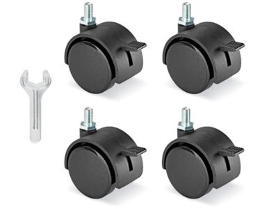 Nylon Casters for Economy Training Tables - Locking Swivel, 2 x 1 5/8" H-6934