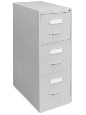 Vertical File Cabinet Letter 3 Drawer Light Gray H 6939GR Uline