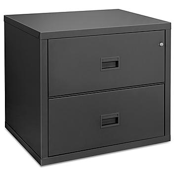 Lateral Fire-Resistant File Cabinet - 2 Drawer, Black H-6940BL