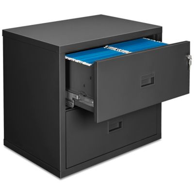 Lateral Fire-Resistant File Cabinet - 2 Drawer, Black H-6940BL - ULINE