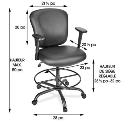 Big and Tall Vinyl Work Stool H 6990 Uline