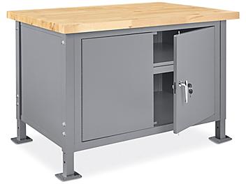 Standard Cabinet Workbench - 48 x 30", Maple Top with Square Edge H-6993-MAPLE