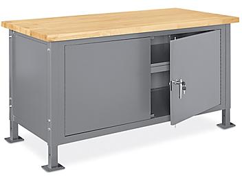 Standard Cabinet Workbench - 60 x 30", Maple Top with Square Edge H-6994-MAPLE