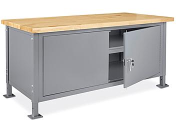 Standard Cabinet Workbench - 72 x 30", Maple Top with Square Edge H-6995-MAPLE