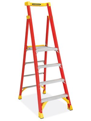 Fiberglass Podium Ladder - 7' Overall Height H-7015 - Uline
