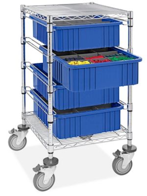 4 Bin Restocking Cart - 20 x 15 x 6