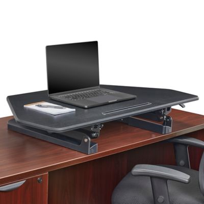 Sit/Stand Desktop Riser - Corner H-7031 - ULINE