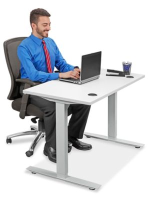 Electric Adjustable Height Desk - 48 x 24, White H-7033W - Uline