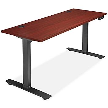 Adjustable Height Desk - 60 x 24", Mahogany H-7034MAH