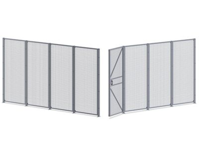  Local de sécurité en fil de métal avec porte à charnières – 16 x 16 x 8 pi