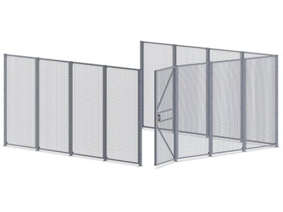 Wire Security Room with Hinged Door - 16 x 16 x 8', 3-Sided H-7068-3