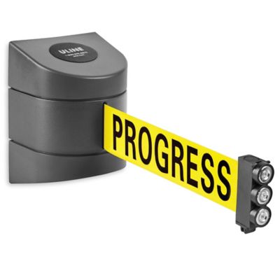 Uline Magnetic Retractable Barrier - "Cleaning in Progress", 30' H-7078CIP