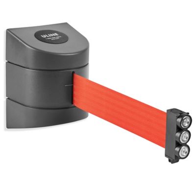Uline Magnetic Retractable Barrier - Red, 30