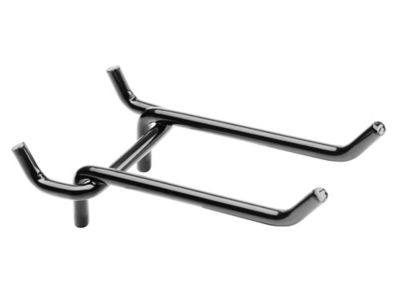 Double Straight Hooks for Pegboard - 3", Black H-7140