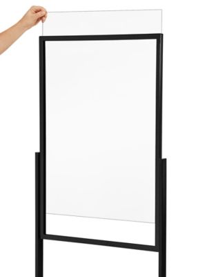 Lexan Clear Plastic Counter Mat Sign Holder With Black Frame - 13L x 10  1/2H