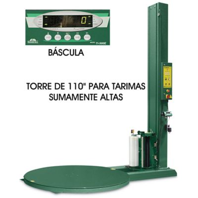 Máquina Semiautomática para Película Elástica con Báscula - 52 x 52 x 110" H-7208