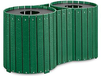 Double Recycled Plastic Trash Can - 64 Gallon, Green H-7238G