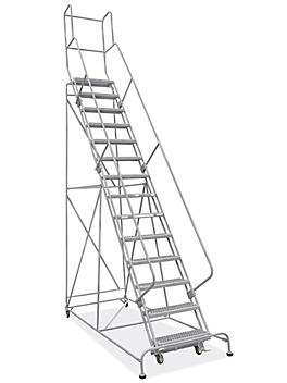 14 Step Grip Step Ladder - Unassembled with 10" Top Step H-7297U-10