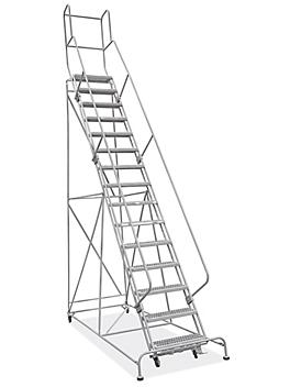 15 Step Grip Step Ladder - Unassembled with 10" Top Step H-7298U-10