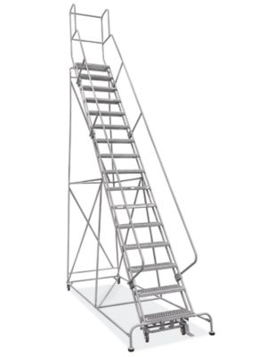 16 Step Grip Step Ladder - Unassembled with 10" Top Step H-7299U-10