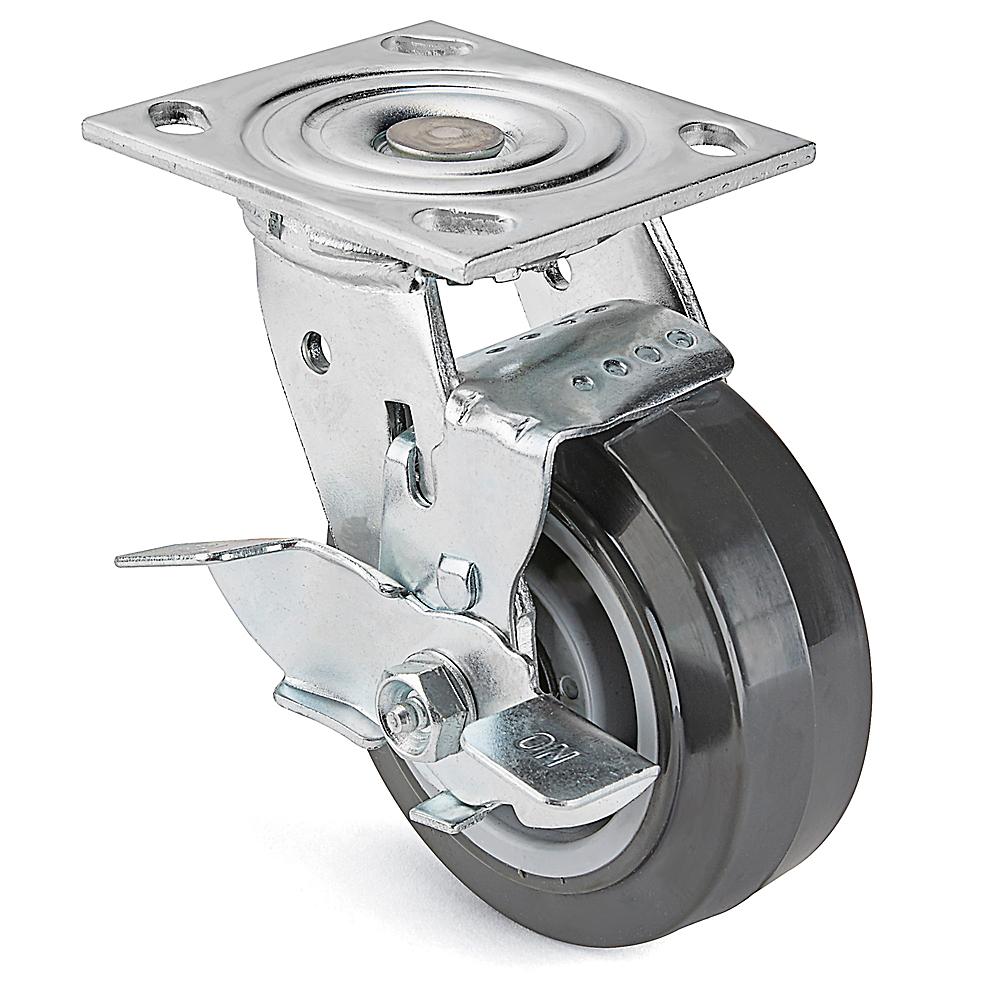 Details about   SCC 5" x 2" Polyolefin Wheel Swivel Caster Set of 4-2 Swivel w/Brakes/2 Rigid 