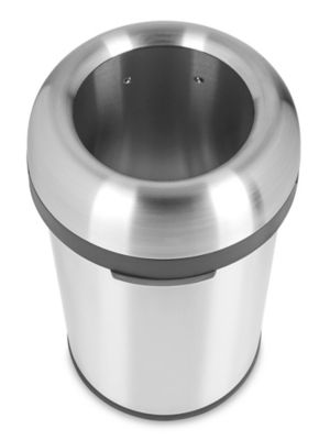 simplehuman® Open Top Stainless Steel Trash Can - 30 Gallon H-7364 - Uline