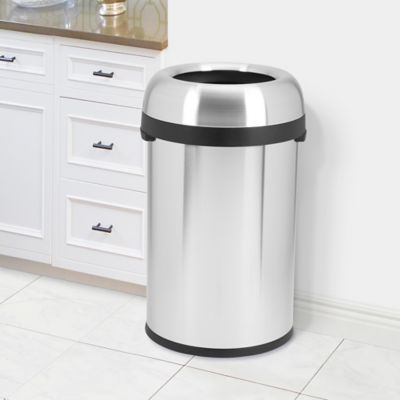 SIMPLEHUMAN® Open Top Stainless Steel Trash Can - Round, 30 Gallon