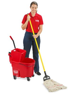 Rubbermaid® WaveBrake® Bucket/Wringer - Side Press, 35 Quart, Red