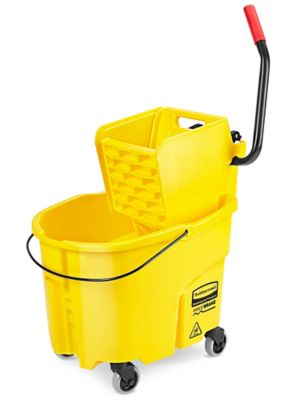 WaveBrake 35 Qt. 2.0 Side-Press Mop Bucket with Drain, Yellow