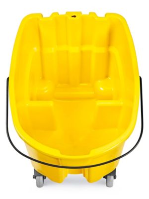 Rubbermaid 35 qt Yellow Plastic WaveBrake® Mop Bucket With Side Press  Wringer